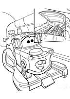 coloriage martin sur une remorque cars 2